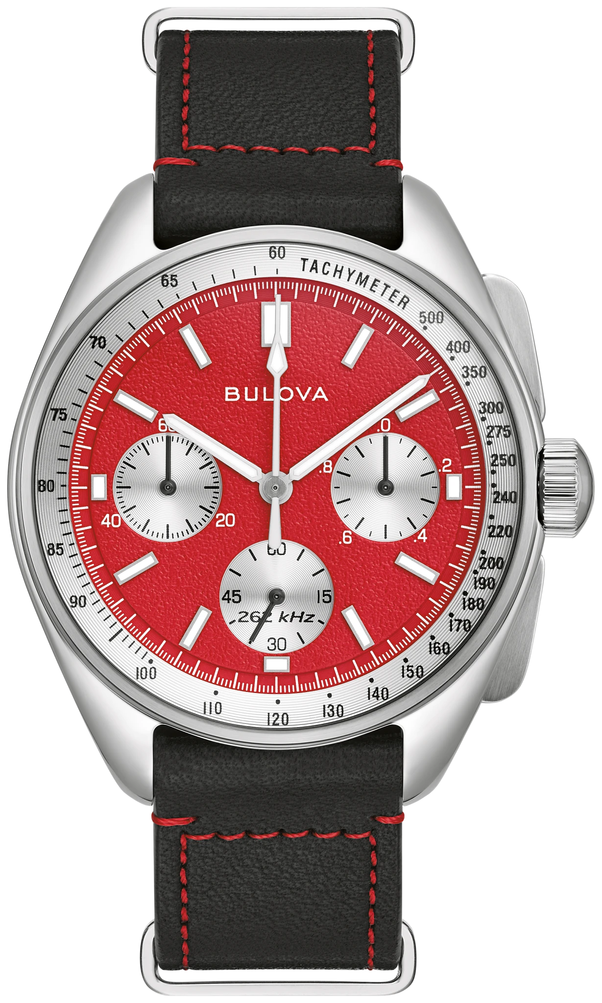 Red Dial Stainless Steel Combination Bracelet/Strap Lunar Pilot